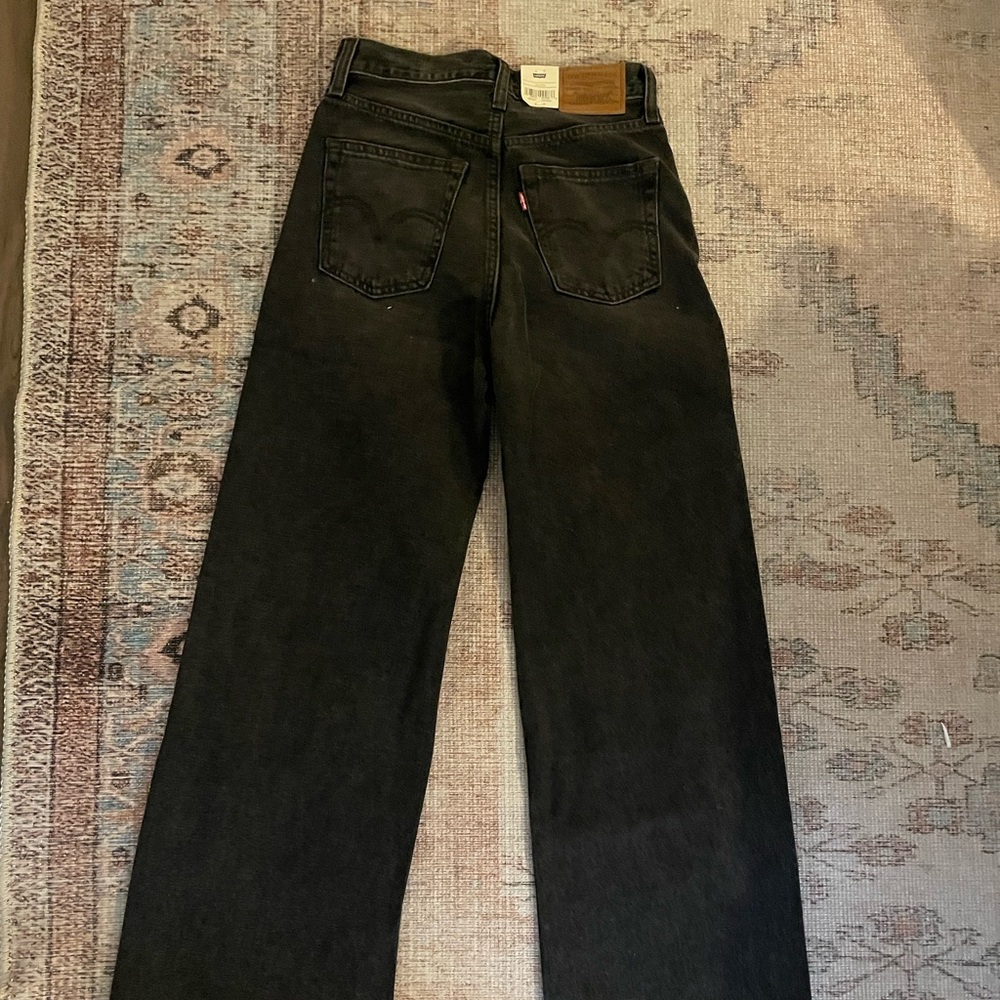 Levi's Black womens wideleg ribcage Jeans